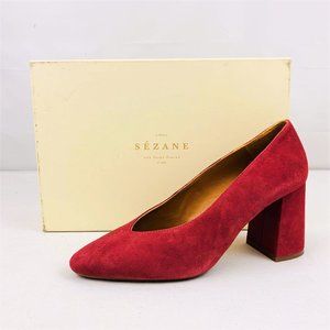 New In Blemished Box Sezane Alice Suede Heeled Pumps Women's EU 39